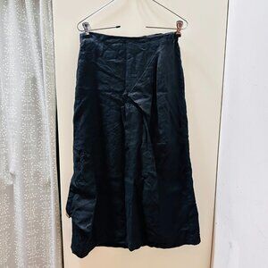 Kokomaria France Black linen skirt with asymmetrical panel design size M